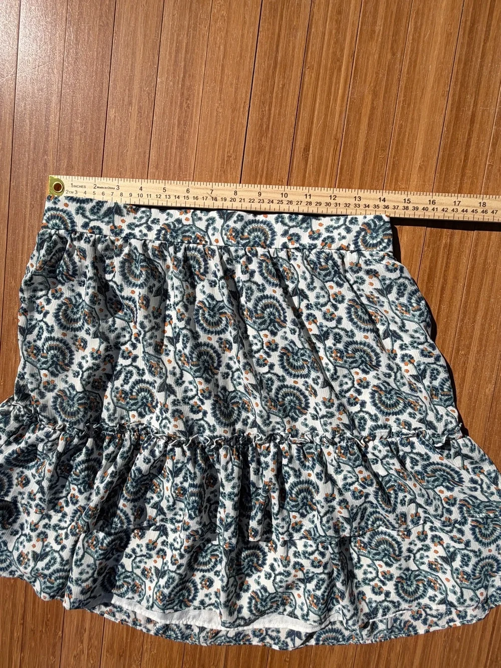 J Crew Paisley Block Print Tiered Ruffle Mini Skirt Cottagecore Floral Flowy